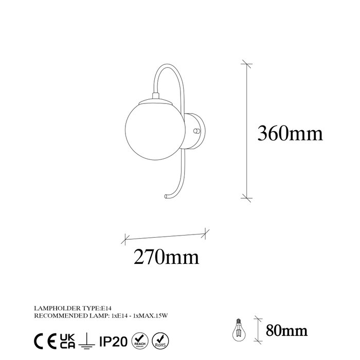 Opviq Jewel - 10560 Lámpara de Pared Dorado Brillante Opviq Jewel - 10560 Lámpara de Pared Dorado Brillante